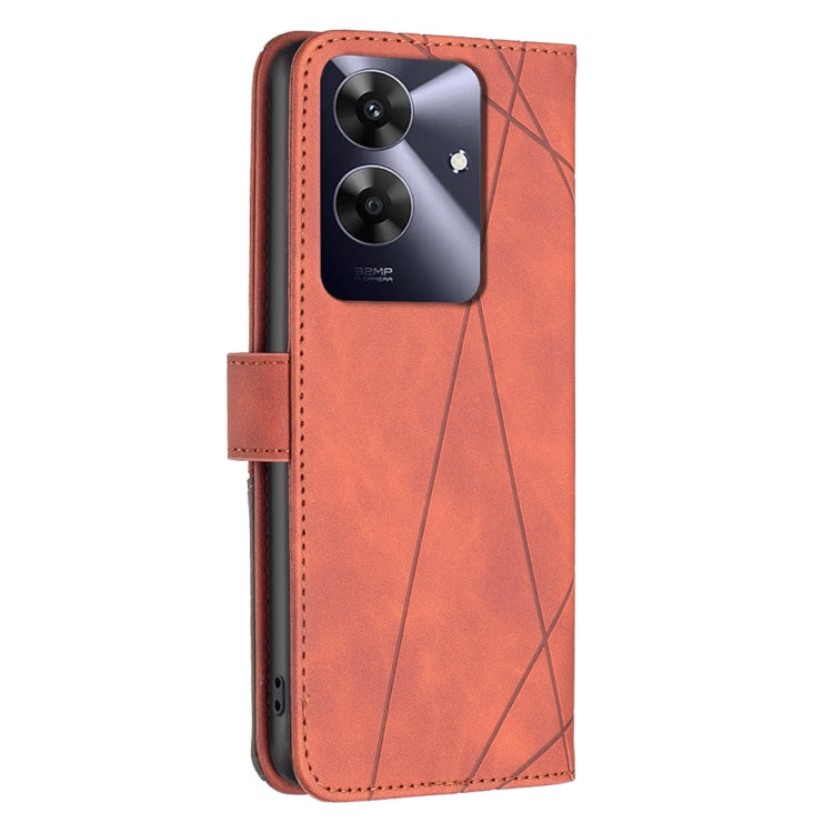 For Realme Note 60 / C61 Magnetic Buckle Rhombus Texture Leather Phone Case