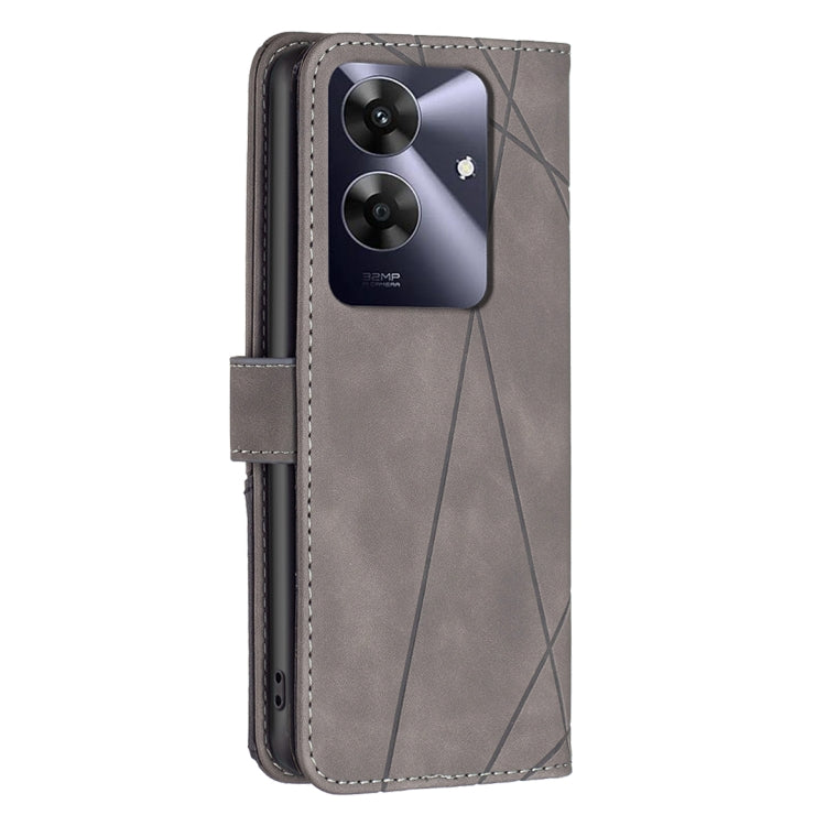 For Realme Note 60 / C61 Magnetic Buckle Rhombus Texture Leather Phone Case