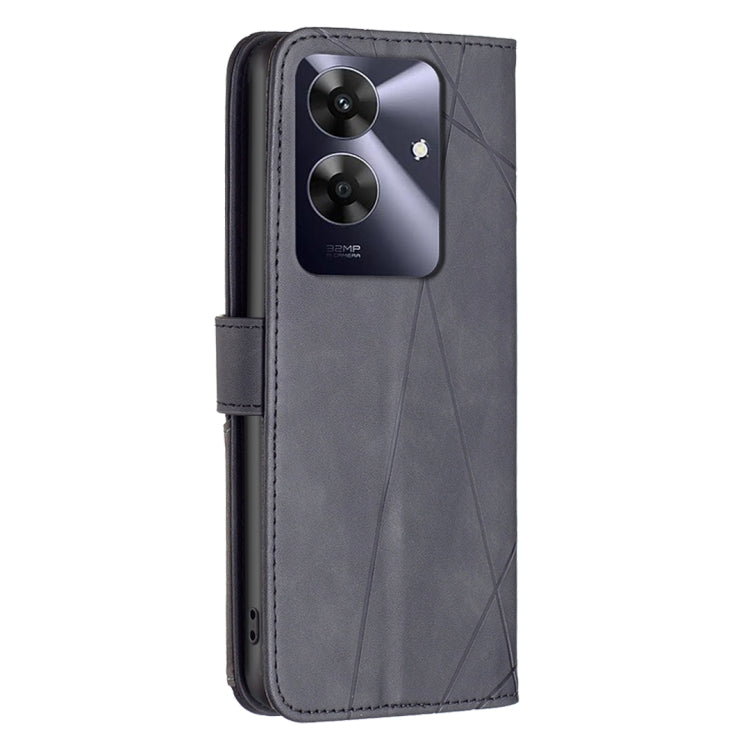For Realme Note 60 / C61 Magnetic Buckle Rhombus Texture Leather Phone Case