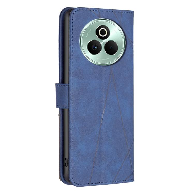 For Realme P3 Pro Magnetic Buckle Rhombus Texture Leather Phone Case