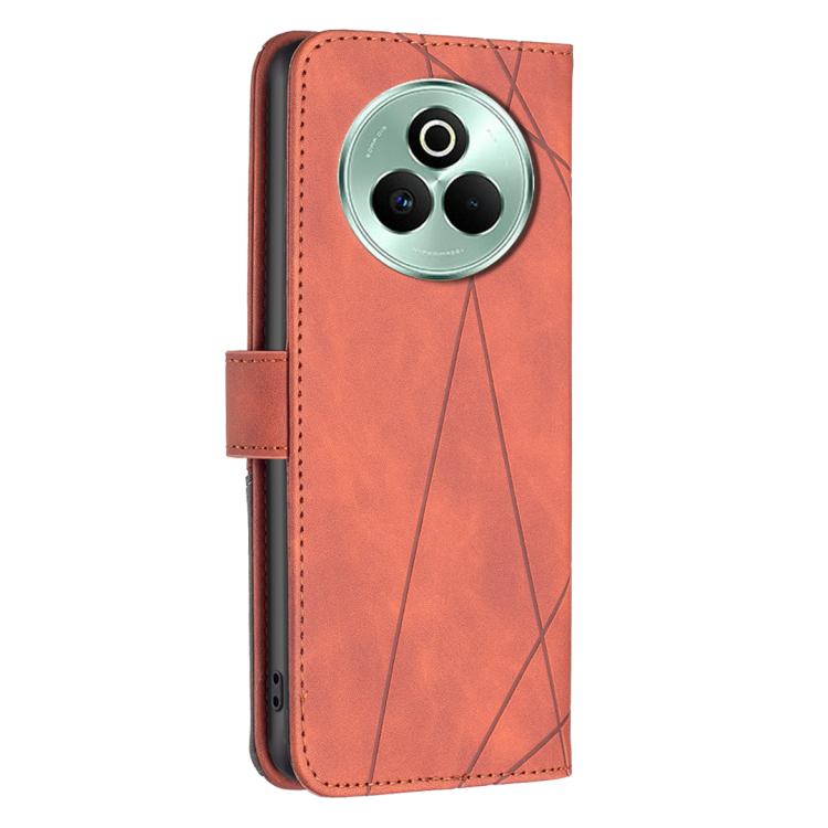For Realme P3 Pro Magnetic Buckle Rhombus Texture Leather Phone Case