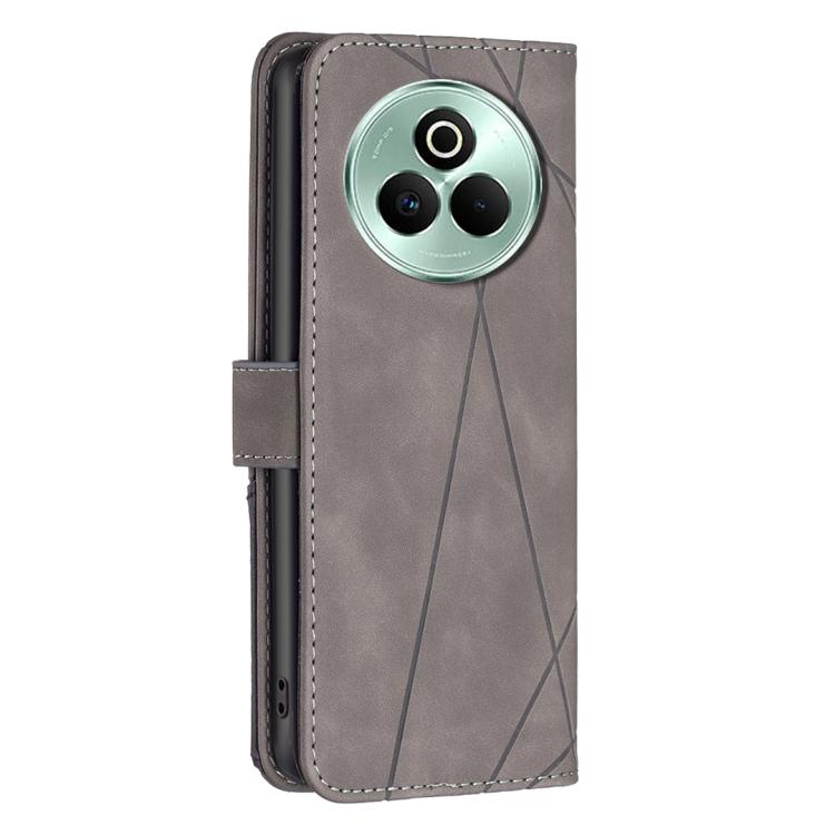 For Realme P3 Pro Magnetic Buckle Rhombus Texture Leather Phone Case