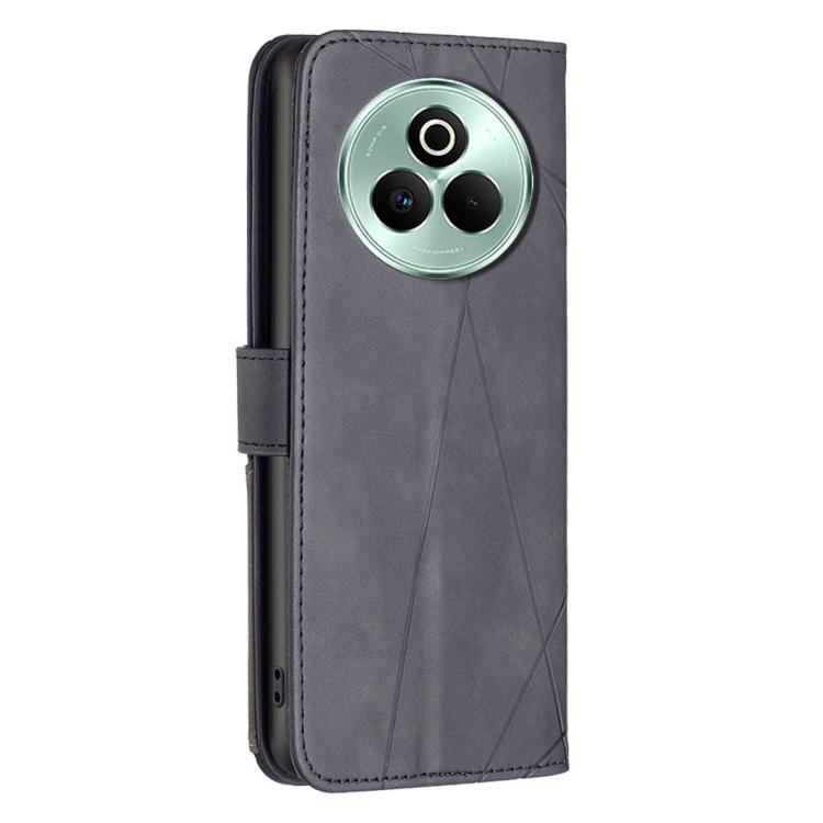 For Realme P3 Pro Magnetic Buckle Rhombus Texture Leather Phone Case