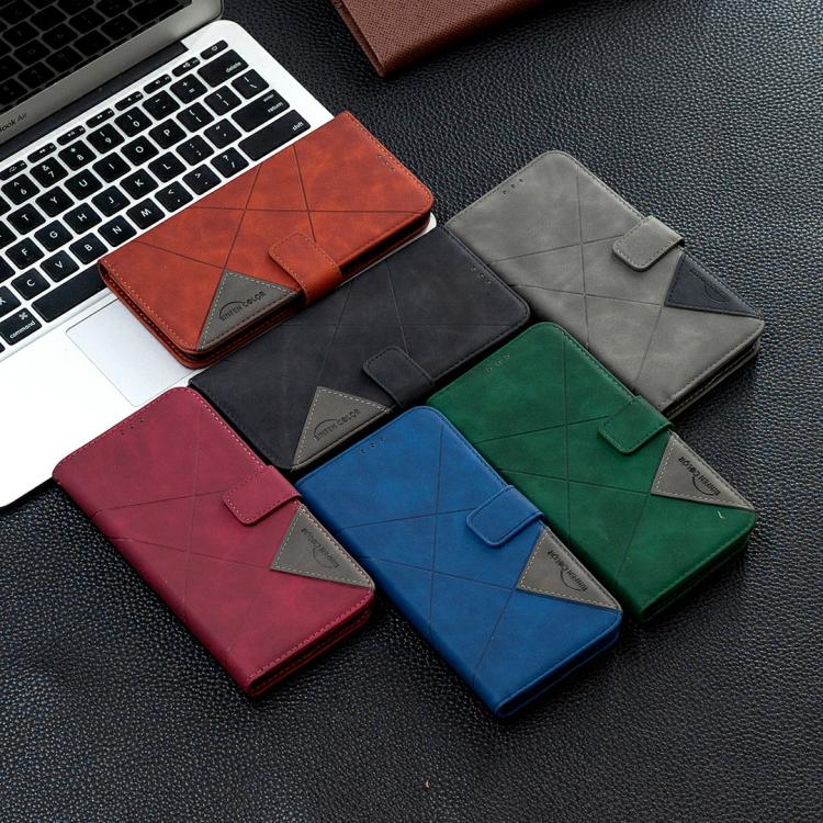 For Realme 14X 5G Magnetic Buckle Rhombus Texture Leather Phone Case