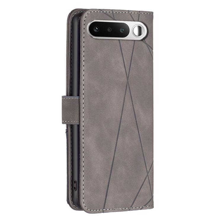 For Realme 16 5G Magnetic Buckle Rhombus Texture Leather Phone Case