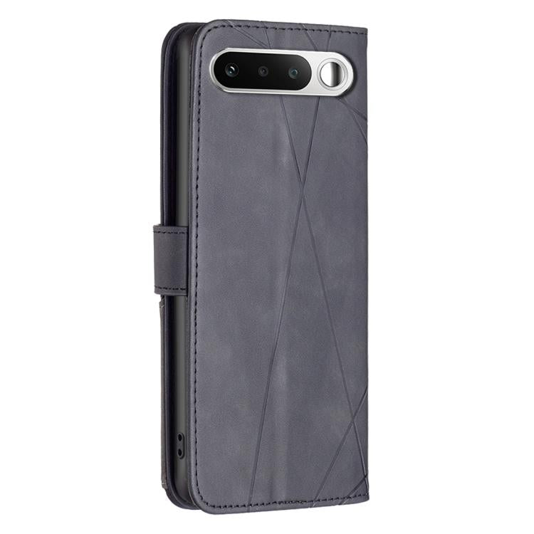 For Realme 16 5G Magnetic Buckle Rhombus Texture Leather Phone Case