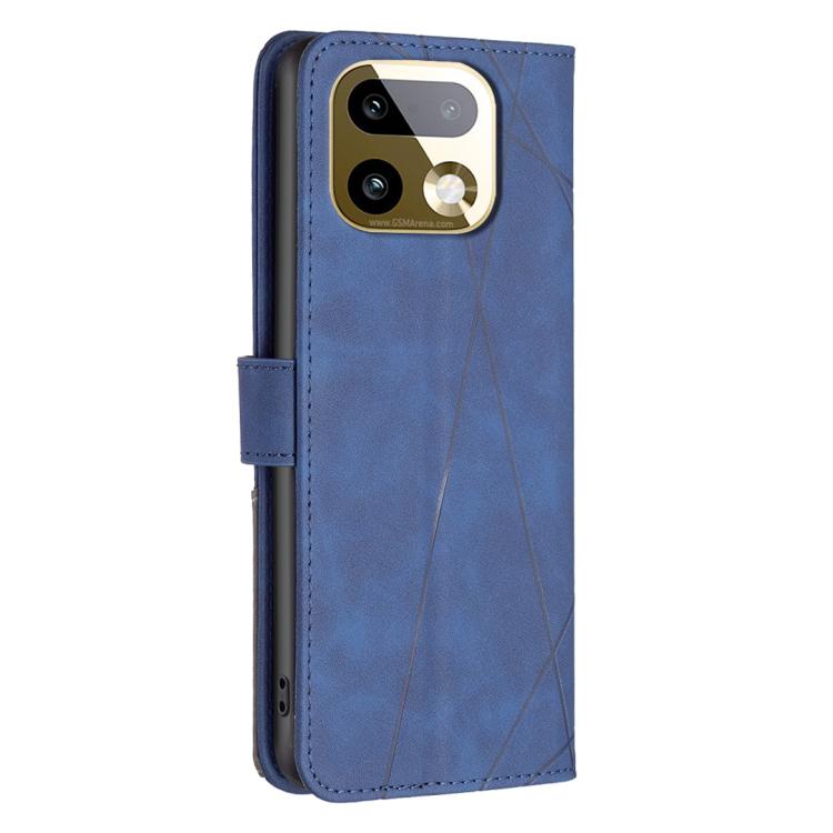 For Realme 16 Pro 5G Magnetic Buckle Rhombus Texture Leather Phone Case