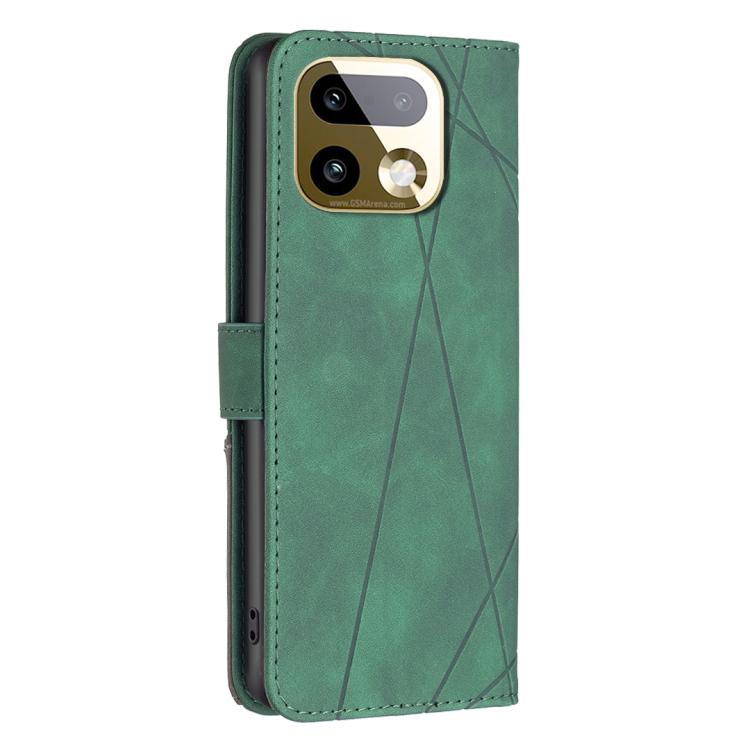 For Realme 16 Pro 5G Magnetic Buckle Rhombus Texture Leather Phone Case