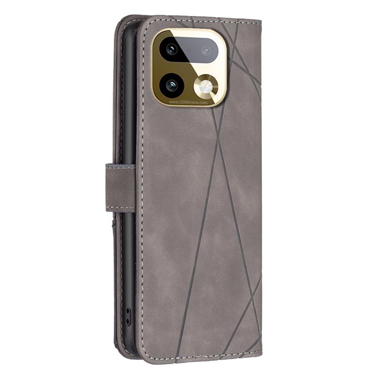 For Realme 16 Pro 5G Magnetic Buckle Rhombus Texture Leather Phone Case