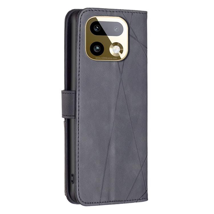 For Realme 16 Pro 5G Magnetic Buckle Rhombus Texture Leather Phone Case
