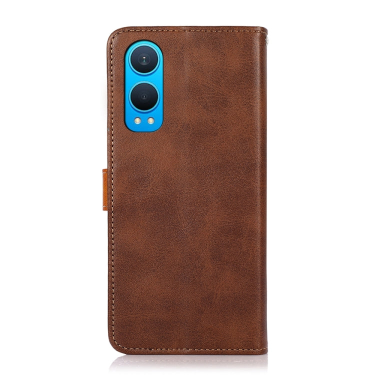 For OnePlus Nord CE4 Lite KHAZNEH Dual-color Cowhide Texture Flip Leather Phone Case
