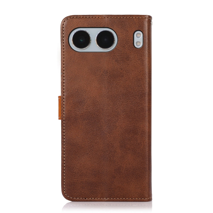 For OnePlus Nord 4 KHAZNEH Dual-color Cowhide Texture Flip Leather Phone Case