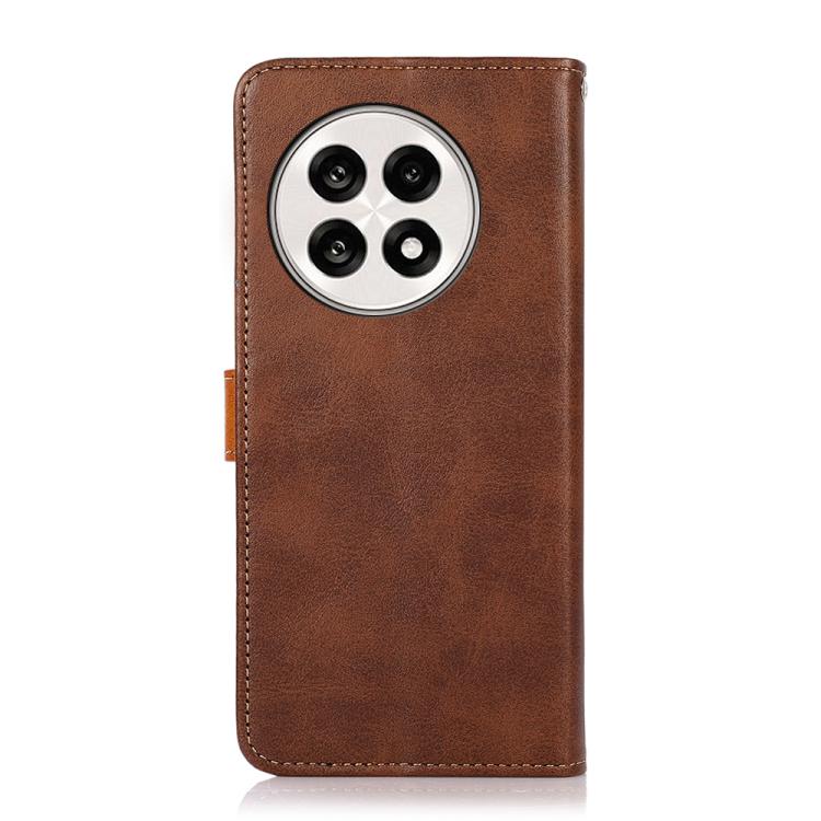 For OnePlus 13R Global KHAZNEH Dual-color Cowhide Texture Flip Leather Phone Case