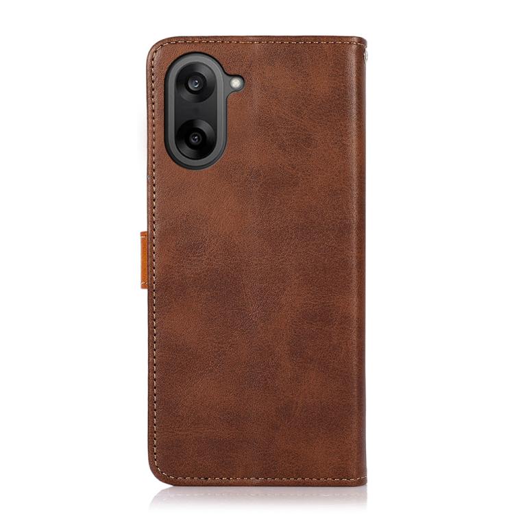 For OnePlus Nord CE5 KHAZNEH Dual-color Cowhide Texture Flip Leather Phone Case