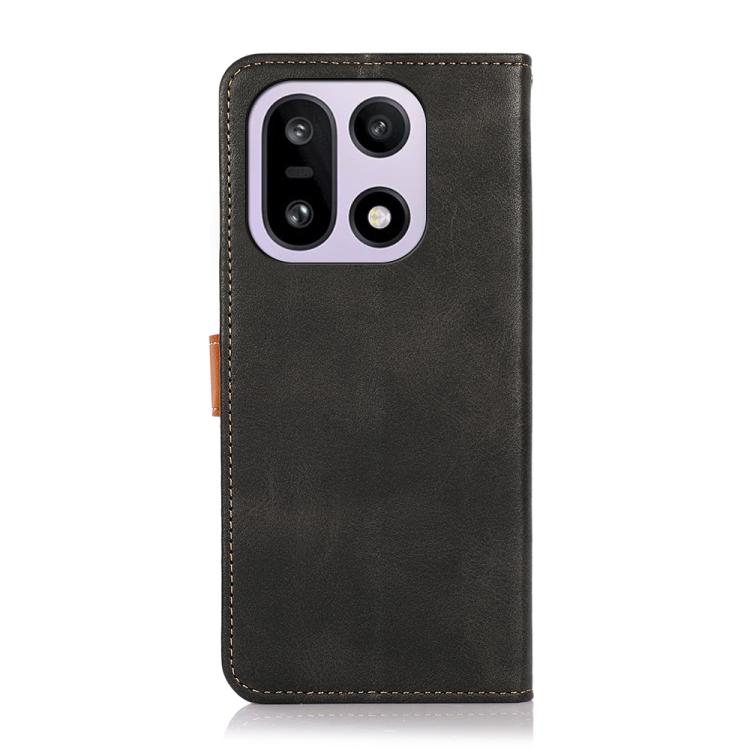 For OnePlus 15 KHAZNEH Dual-color Cowhide Texture Flip Leather Phone Case