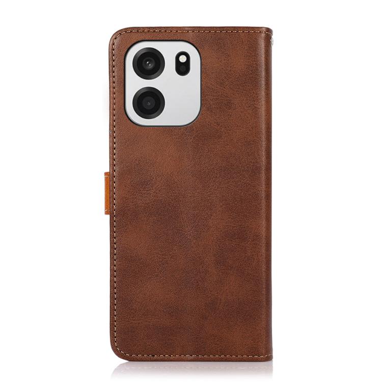 For OnePlus Turbo 6V / Turbo 6 KHAZNEH Dual-color Cowhide Texture Flip Leather Phone Case