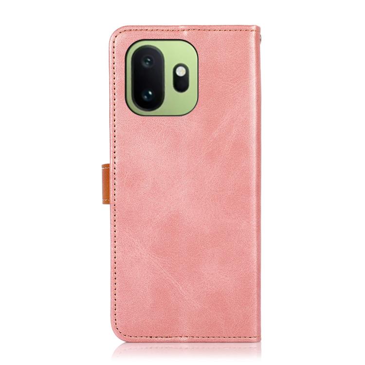 For OnePlus 15T KHAZNEH Dual-color Cowhide Texture Flip Leather Phone Case