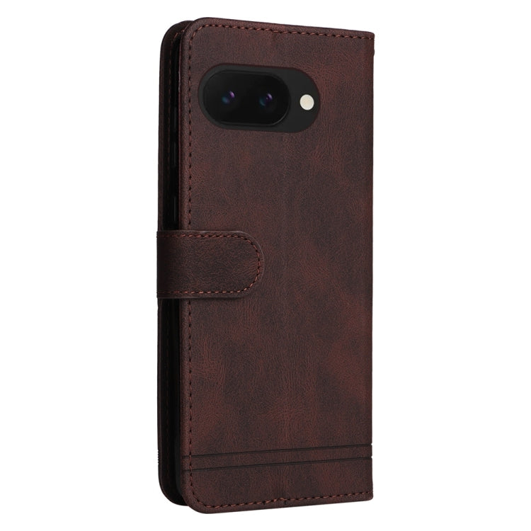 For Google Pixel 9a Skin Feel Life Tree Metal Button Leather Phone Case