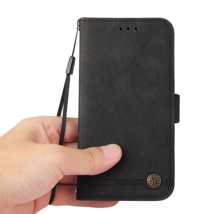 For Google Pixel 9a Skin Feel Life Tree Metal Button Leather Phone Case