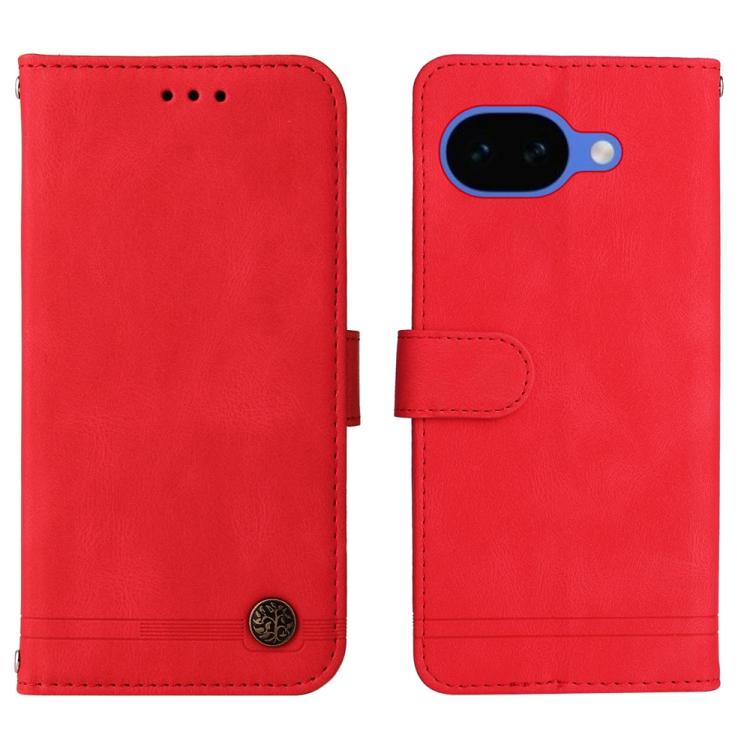 For Google Pixel 10a Skin Feel Life Tree Metal Button Leather Phone Case