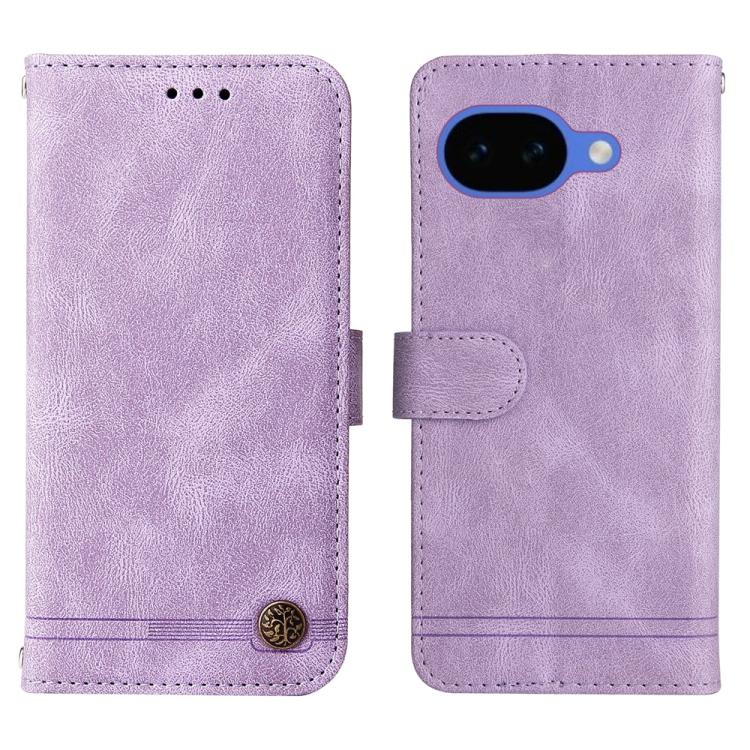For Google Pixel 10a Skin Feel Life Tree Metal Button Leather Phone Case