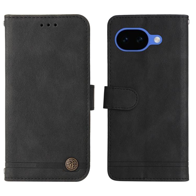 For Google Pixel 10a Skin Feel Life Tree Metal Button Leather Phone Case