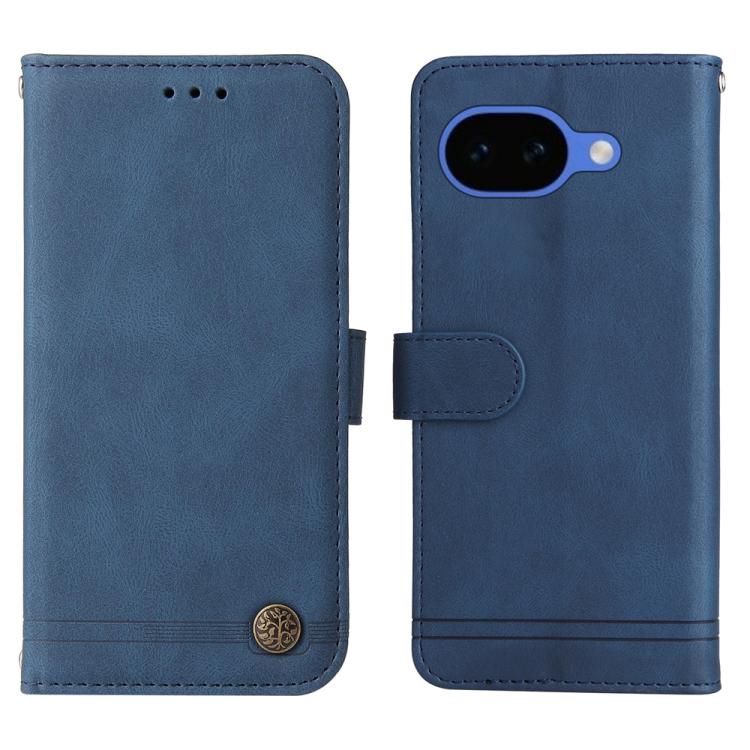 For Google Pixel 10a Skin Feel Life Tree Metal Button Leather Phone Case