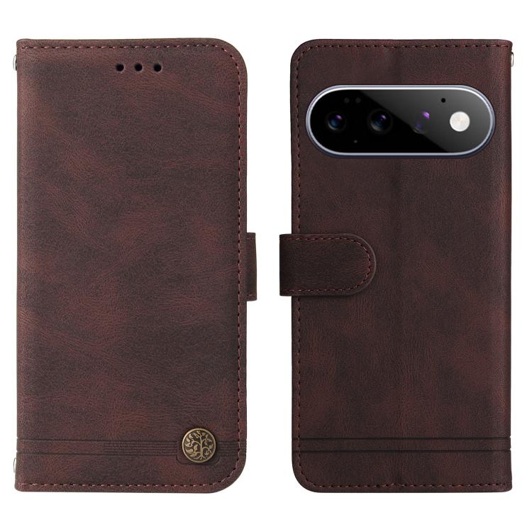 For Google Pixel 11 / Pixel 11 Pro Skin Feel Life Tree Metal Button Leather Phone Case
