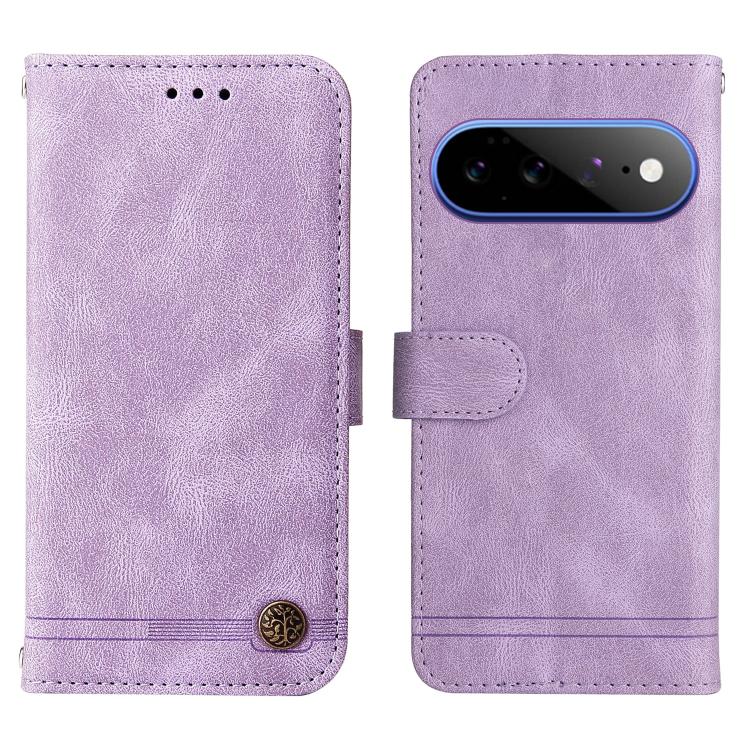 For Google Pixel 11 Pro XL Skin Feel Life Tree Metal Button Leather Phone Case