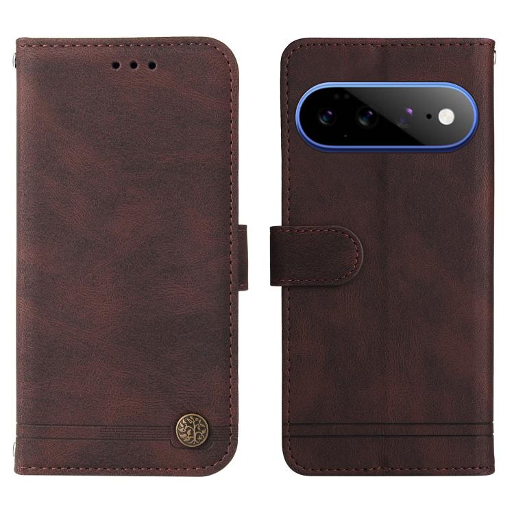 For Google Pixel 11 Pro XL Skin Feel Life Tree Metal Button Leather Phone Case