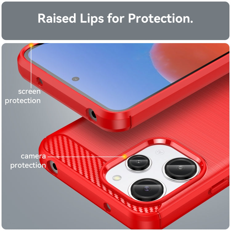 For Xiaomi Redmi 12 Brushed Texture Carbon Fiber TPU Phone Case