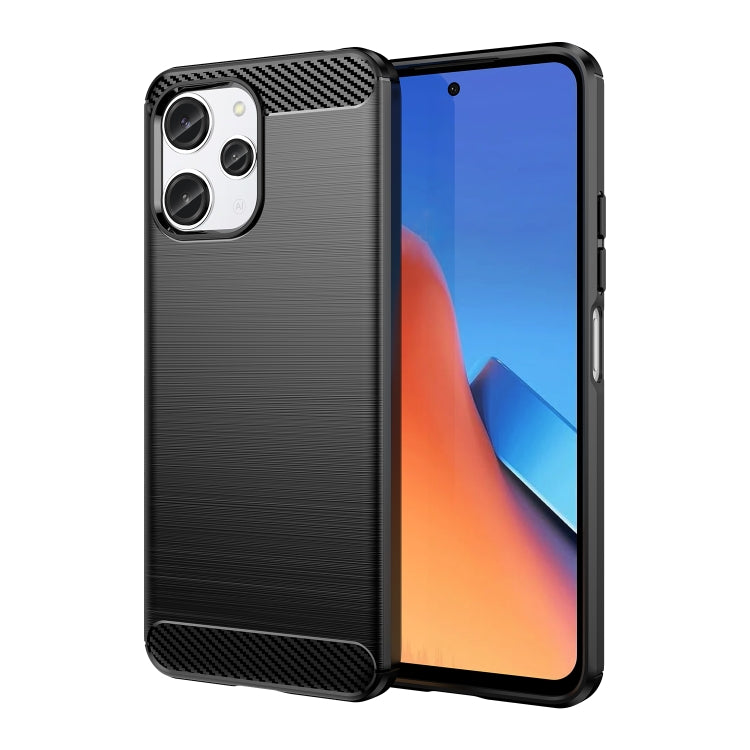 For Xiaomi Redmi 12 Brushed Texture Carbon Fiber TPU Phone Case