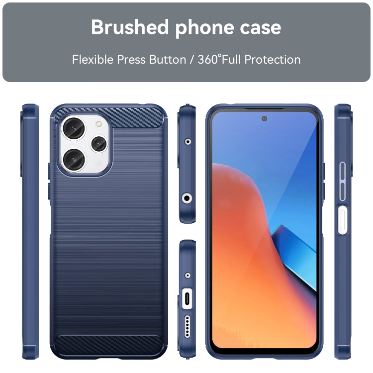 For Xiaomi Redmi 12R Brushed Texture Carbon Fiber TPU Phone Case