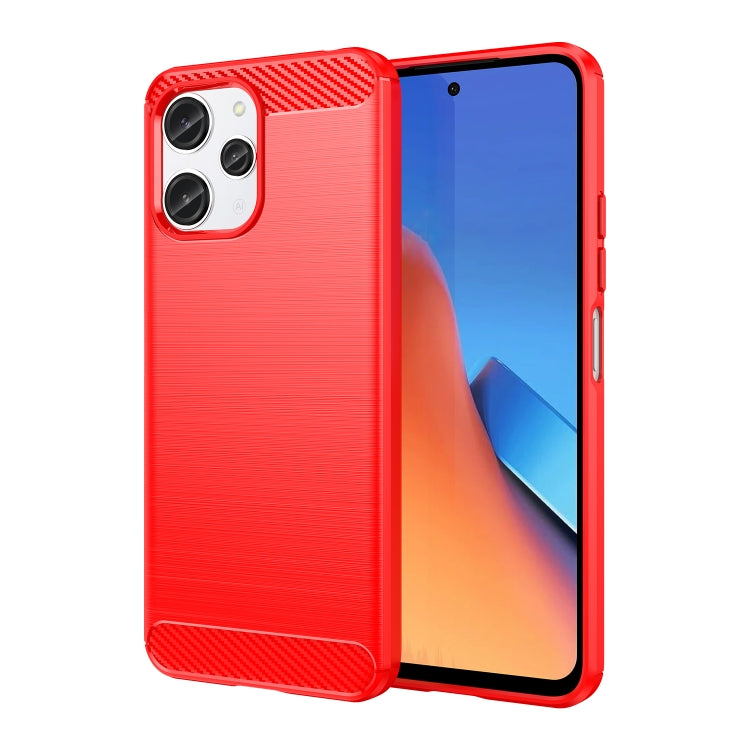 For Xiaomi Redmi 12R Brushed Texture Carbon Fiber TPU Phone Case