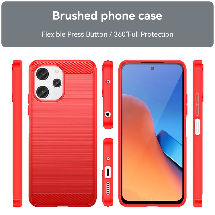 For Xiaomi Redmi 12R Brushed Texture Carbon Fiber TPU Phone Case