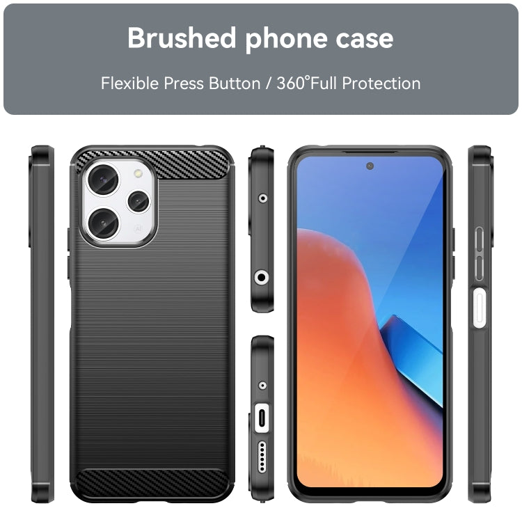 For Xiaomi Redmi 12R Brushed Texture Carbon Fiber TPU Phone Case