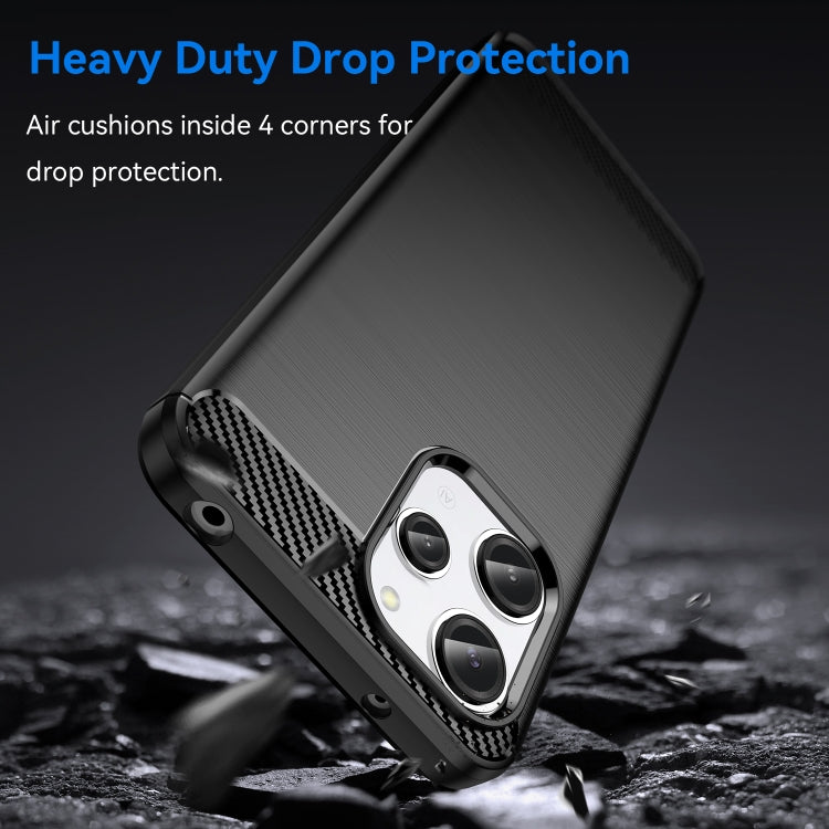 For Xiaomi Redmi 12R Brushed Texture Carbon Fiber TPU Phone Case