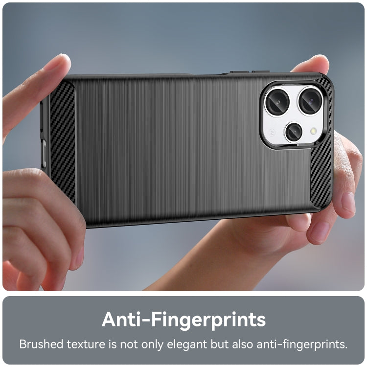 For Xiaomi Redmi 12R Brushed Texture Carbon Fiber TPU Phone Case
