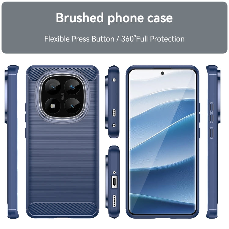 For Redmi Note 14 Pro+ 5G Carbon Fiber Brushed Texture TPU Phone Case