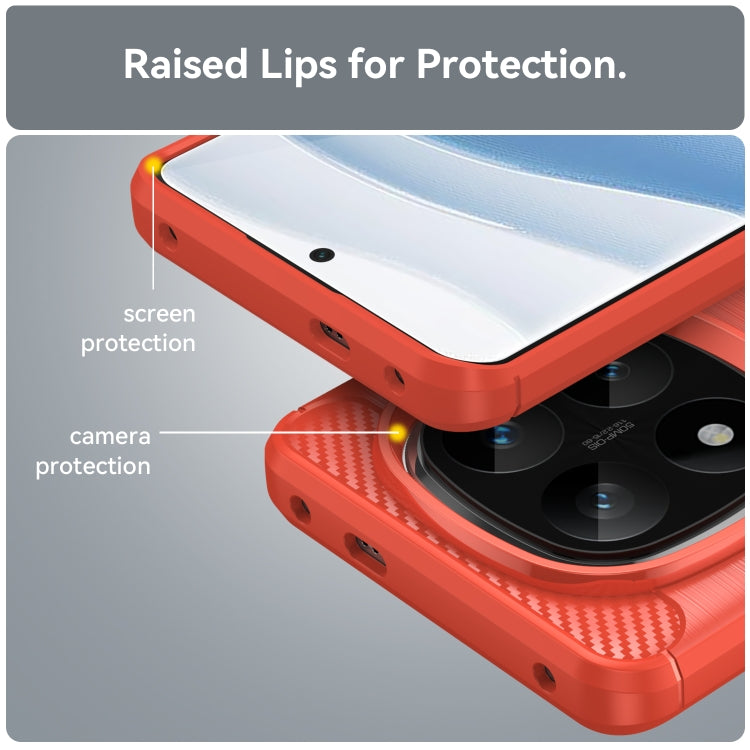 For Redmi Note 14 Pro+ 5G Carbon Fiber Brushed Texture TPU Phone Case