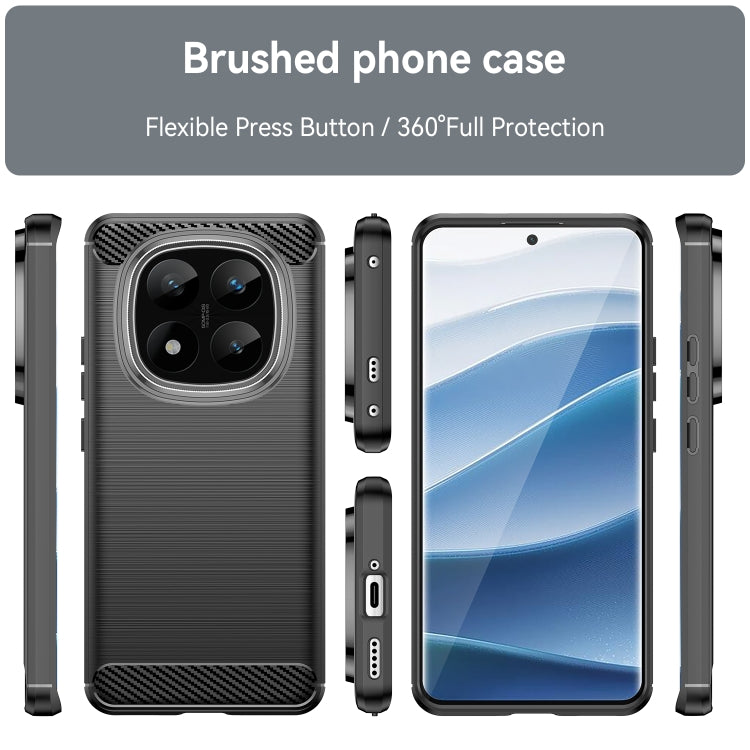 For Redmi Note 14 Pro+ 5G Carbon Fiber Brushed Texture TPU Phone Case