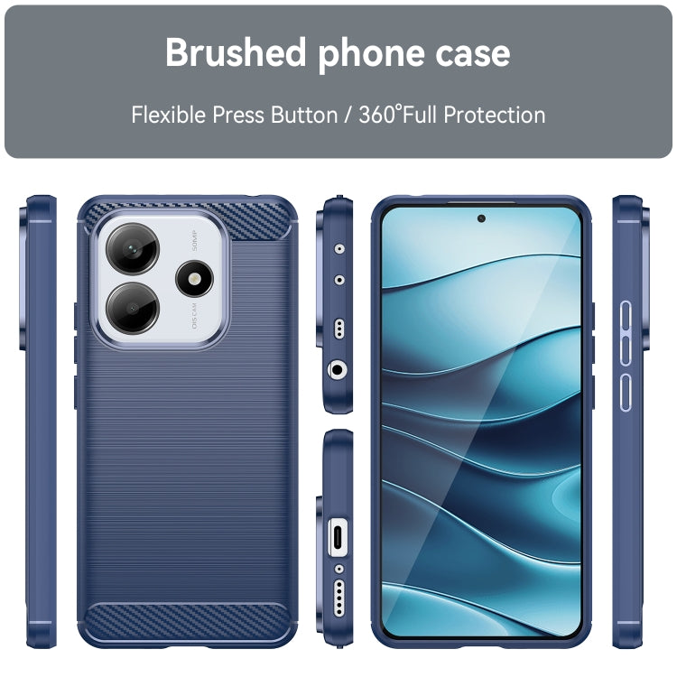 For Redmi Note 14 5G Carbon Fiber Brushed Texture TPU Phone Case