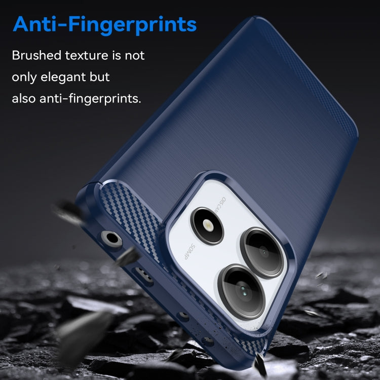 For Redmi Note 14 5G Carbon Fiber Brushed Texture TPU Phone Case
