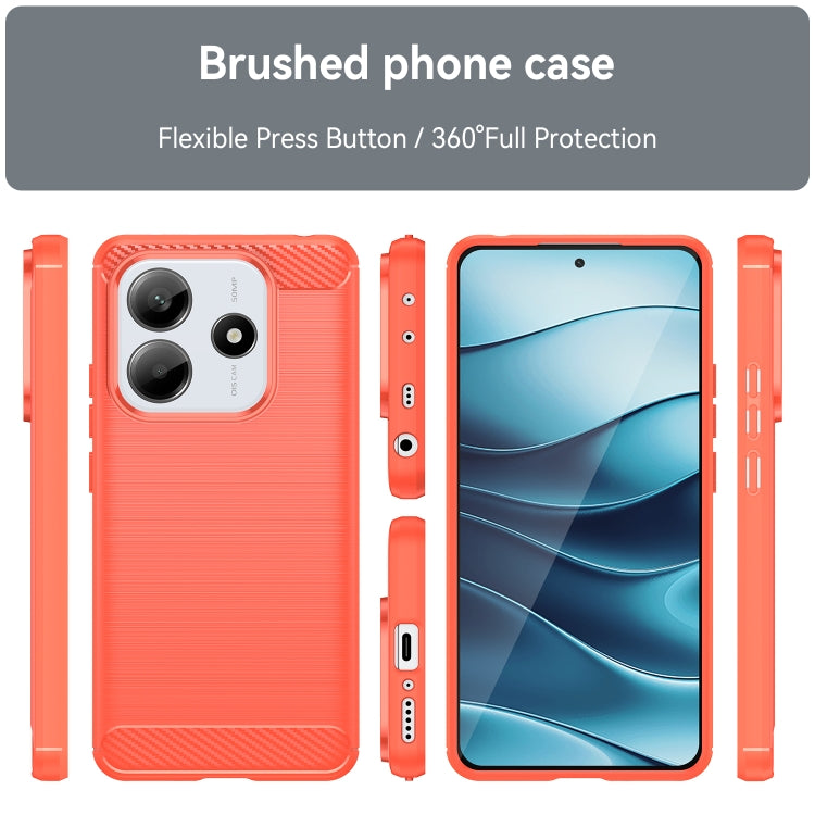 For Redmi Note 14 5G Carbon Fiber Brushed Texture TPU Phone Case