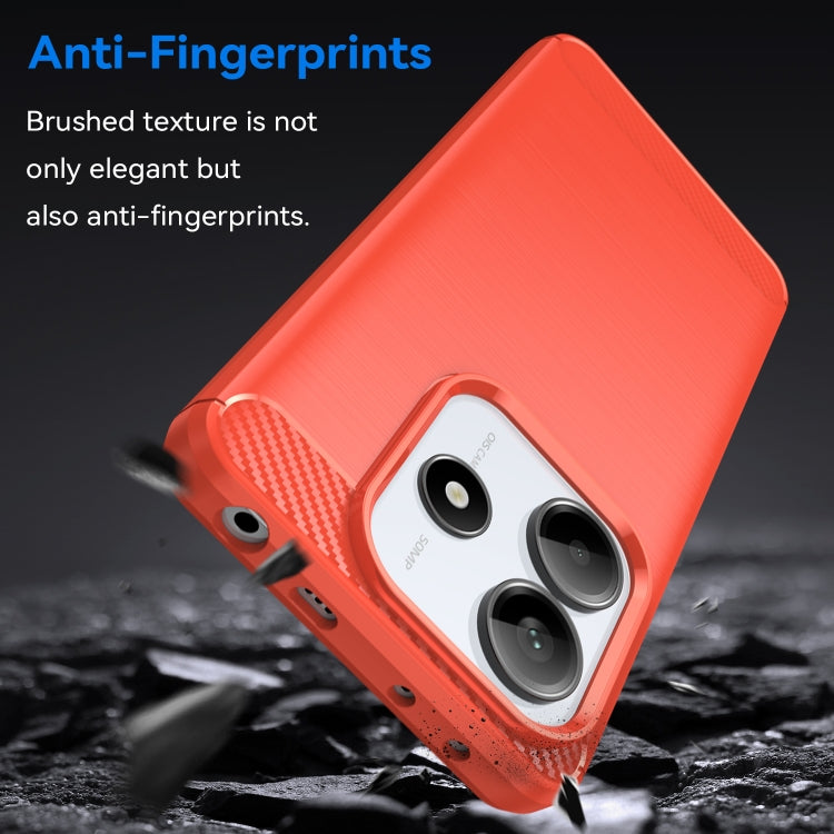 For Redmi Note 14 5G Carbon Fiber Brushed Texture TPU Phone Case