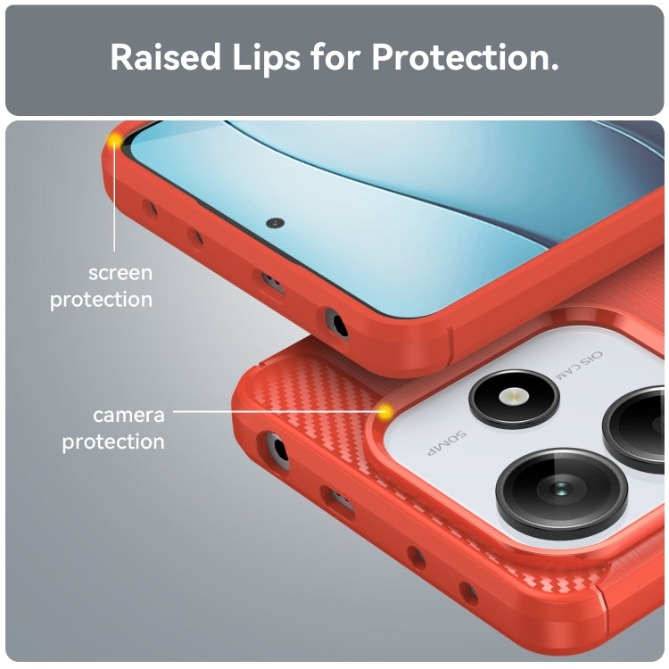For Redmi Note 14 5G Carbon Fiber Brushed Texture TPU Phone Case