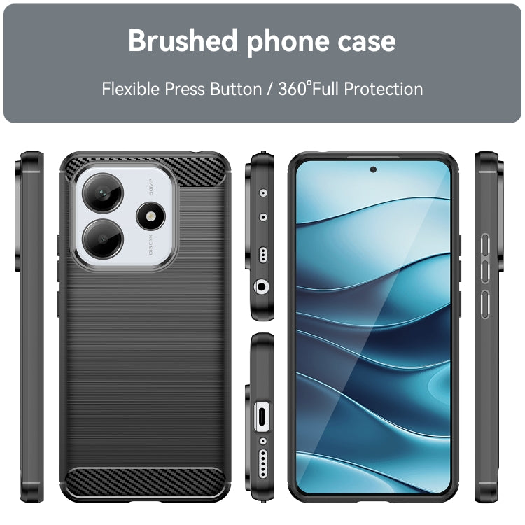 For Redmi Note 14 5G Carbon Fiber Brushed Texture TPU Phone Case