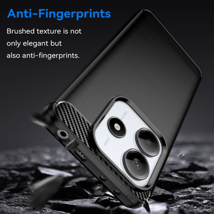 For Redmi Note 14 5G Carbon Fiber Brushed Texture TPU Phone Case