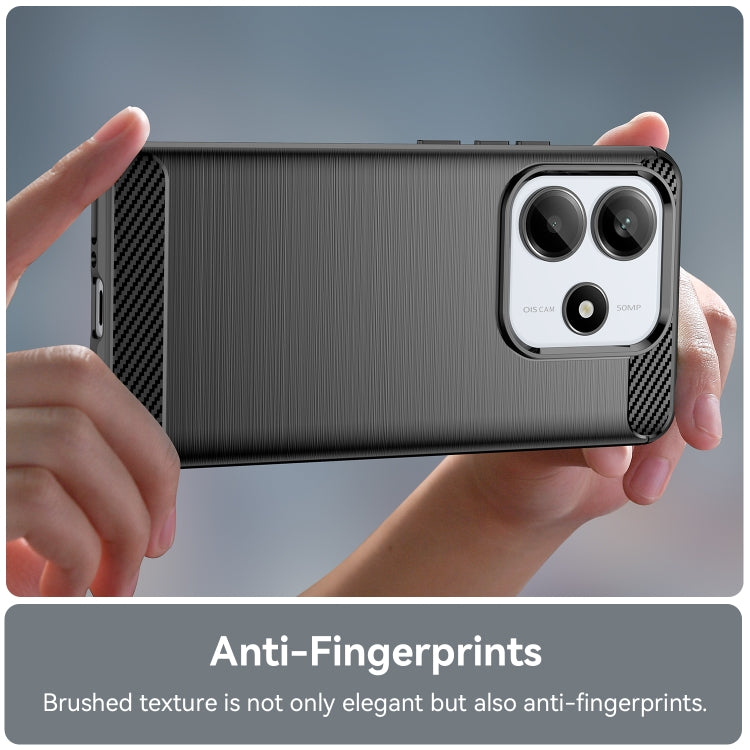 For Redmi Note 14 5G Carbon Fiber Brushed Texture TPU Phone Case