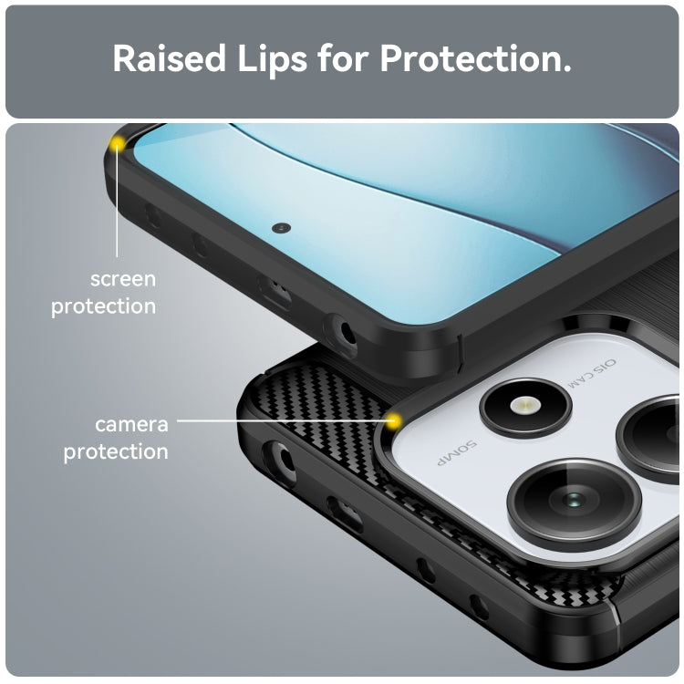 For Redmi Note 14 5G Carbon Fiber Brushed Texture TPU Phone Case